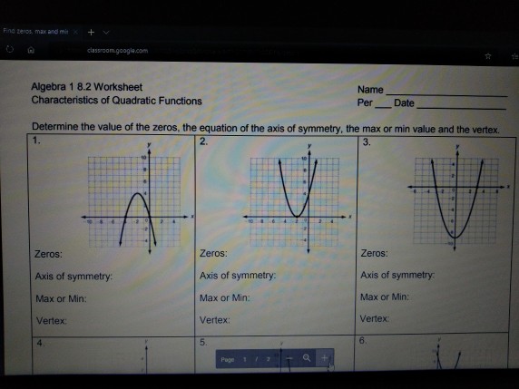 Solved Fing zeros, max and mit+ classroom.gaogla.com Algebra | Chegg.com