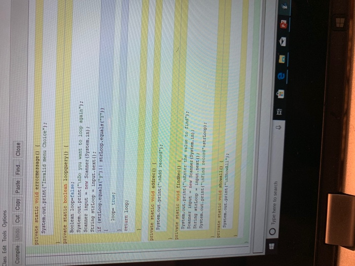 Boolean loop false: System.out.print (inDo you want to loop again): Scanner input new Scanner (System.in): private static v