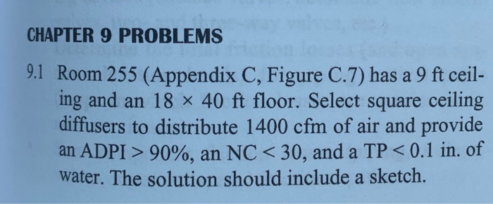 Chapter 9 Problems 9 1 Room 255 Appendix C Figur