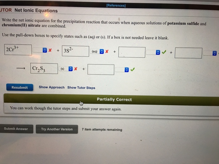 Write The Ionic Equation For The Precipitation Chegg 