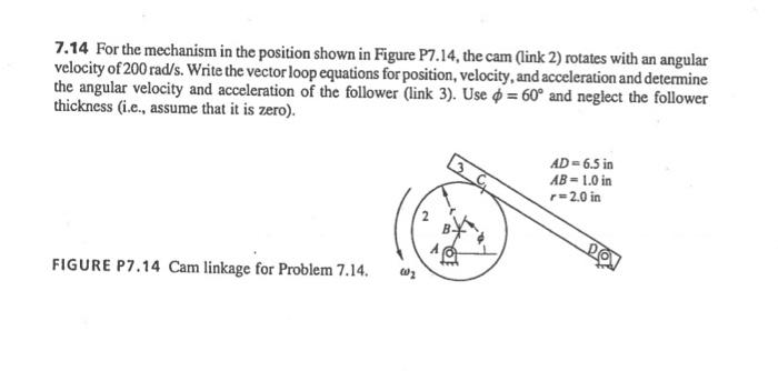 Solved 7 14 For The Mechanism In The Position Shown In Fi Chegg Com