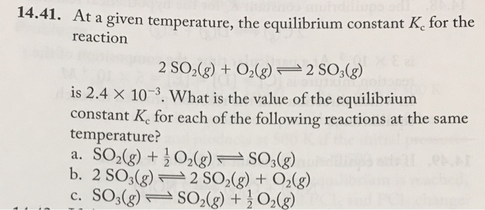 Solved A Given Temperature The Equilibrium Constant Kc F Chegg Com