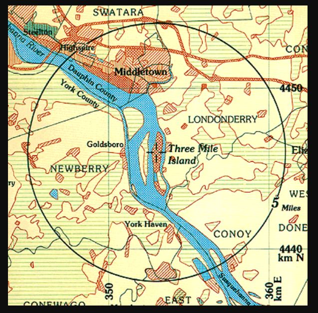 Three Mile Island Location Map Solved: The Circle On The Map Above Encompasses Locations 