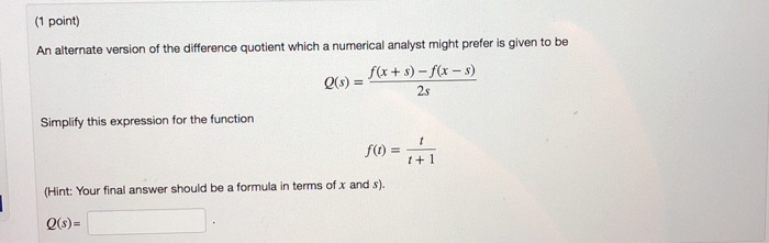 difference quotient formula