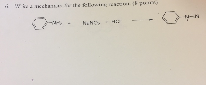 6. Write a mechanism for the following reaction. (8 points) NH2+