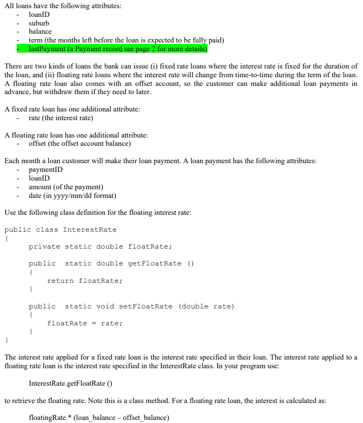 Solved The Scenario For This Java Exercise Is The Loan Bo Chegg Com