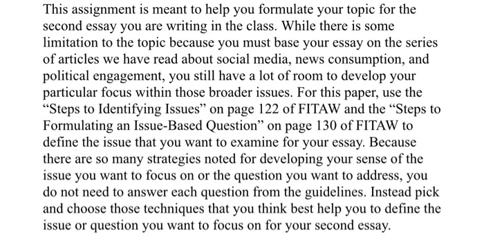 This Assignment Is Meant To Help You Formulate You Cheggcom This Assignment Is Meant To Help You Formulate Your Topic For The Second Essay You Are Good Health Essay also Thesis In Essay Help With School