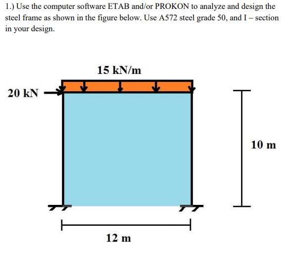 1 Use The Computer Software Etab And Or Prokon To Chegg Com