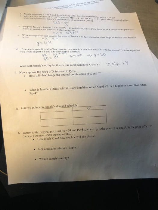 Solved 7 Jamele Consames X And Y And The Eollowing Saility Chegg Com