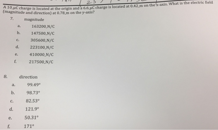 Solved 2 3 A 1 Magnitud Ae 0 Hc Charge Is Located At The Chegg Com