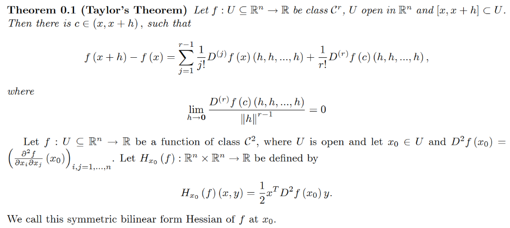 Solved Theorern 0 1 Taylor S Theorem Let F U C Rn R Chegg Com