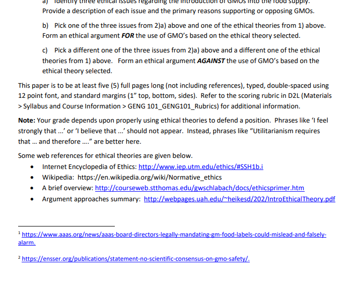 Paper 3 Applied Ethics Genetically Modified Orga - 