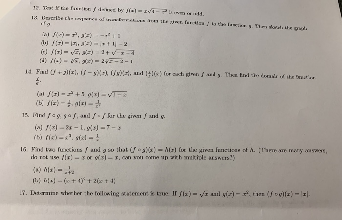 12 Test If The Function Defined By X Zv4 F Is Chegg Com