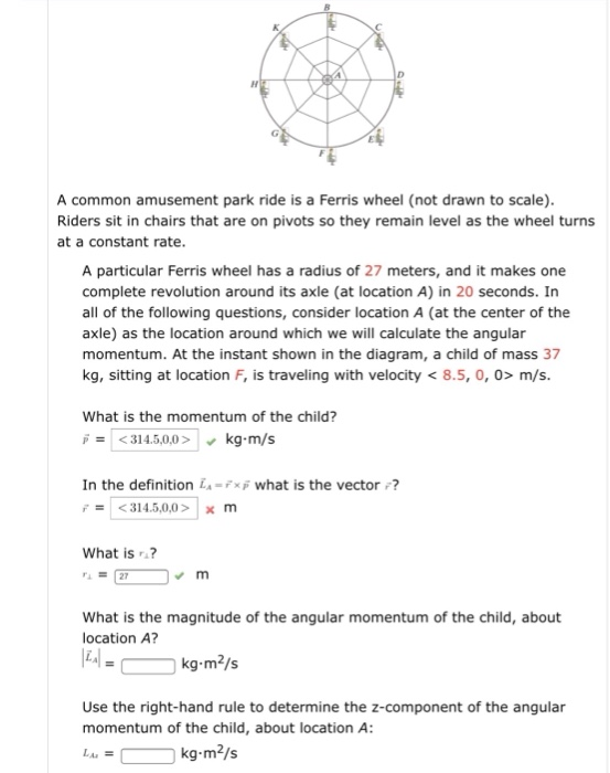 Solved B. For the ride spinning at some (unknown) speed, the