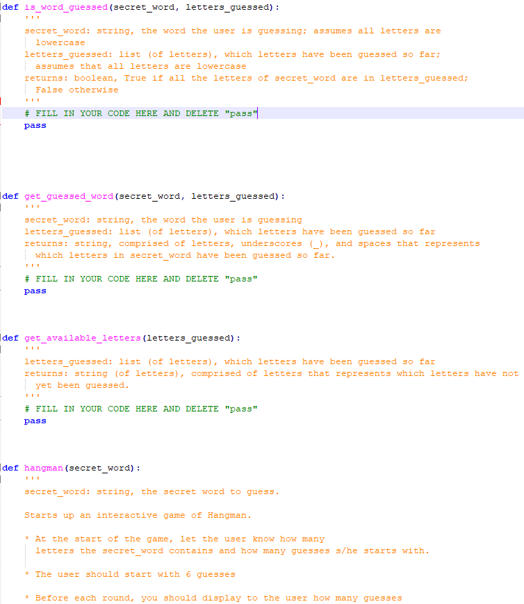 def is word quessed (secret word, letters quessed) secret_word: string, the word the user is guessing: assumes al1 letters ar