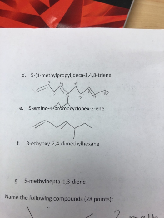 Solved Draw The Following Compounds 28 Points A 3 3 D Chegg Com