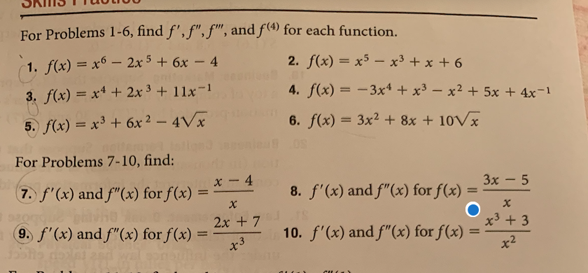 For Problems 1 6 Find F F F And F 1 F X X6 2x Chegg Com