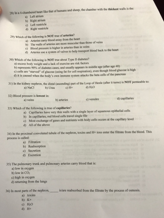 Solved: In A 4-chambered Heart Like That Of Humans And She ...