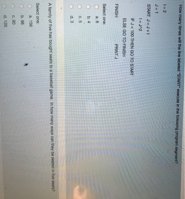 Solved How Many Times Will The Line Labeled Start Execu Chegg Com