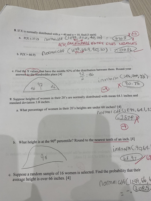 Solved 8 If X Is Norm Ally Distributed With 40andq Chegg Com