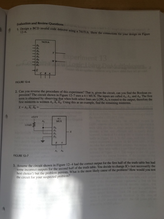 Solved Evaluation And Review Questions 1 Design A Bcd In Chegg Com