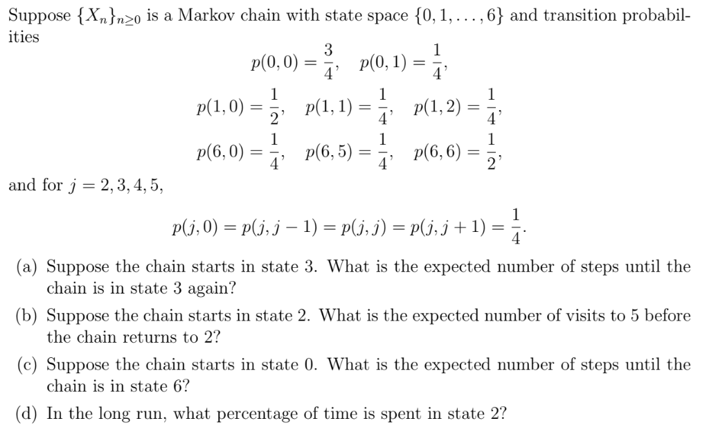 Suppose N O Is A Markov Chain With State Space Chegg Com