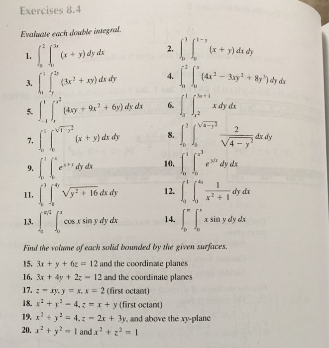 Evaluate Each Double Integral Integral 0 2 Chegg Com
