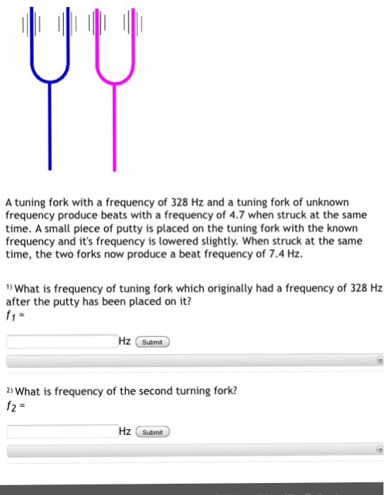 Solved A Tuning Fork With A Frequency Of 328 Hz And A Tun Chegg Com