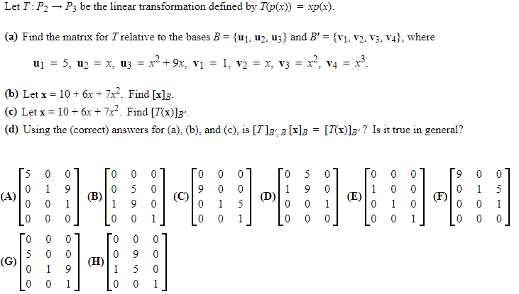 Solved Let T P2 P3 Be The Linear Transformation Define Chegg Com