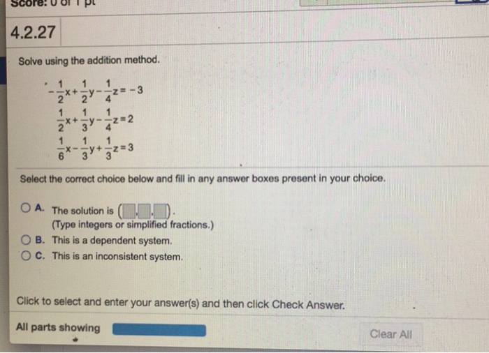 Solved Solve Using The Addition Method 1 2 X 1 2 Y Chegg Com