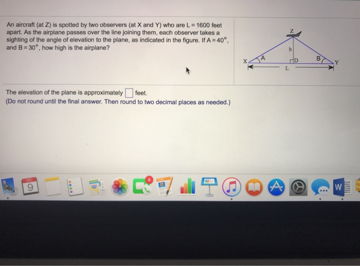 Solved An Aircraft At Z Is Spotted By Two Observers T Chegg Com