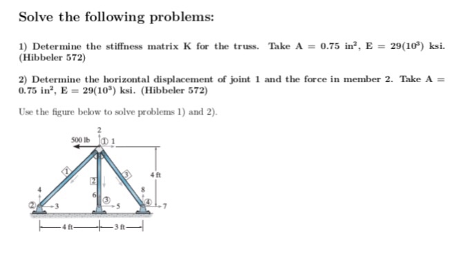 Solved Determine the structure stiffness matrix K for the