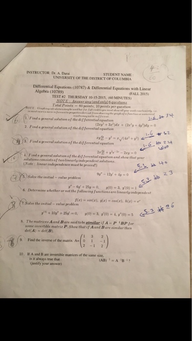 Solved Find A General Solution Of The Differential Equation Chegg Com