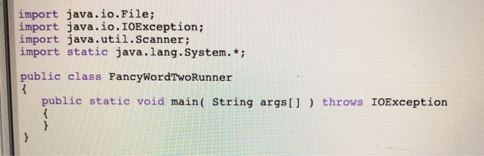 import java.io.File import java.io.IOException; import java.util.Scanner; import static java.lang.System. * public class Fanc