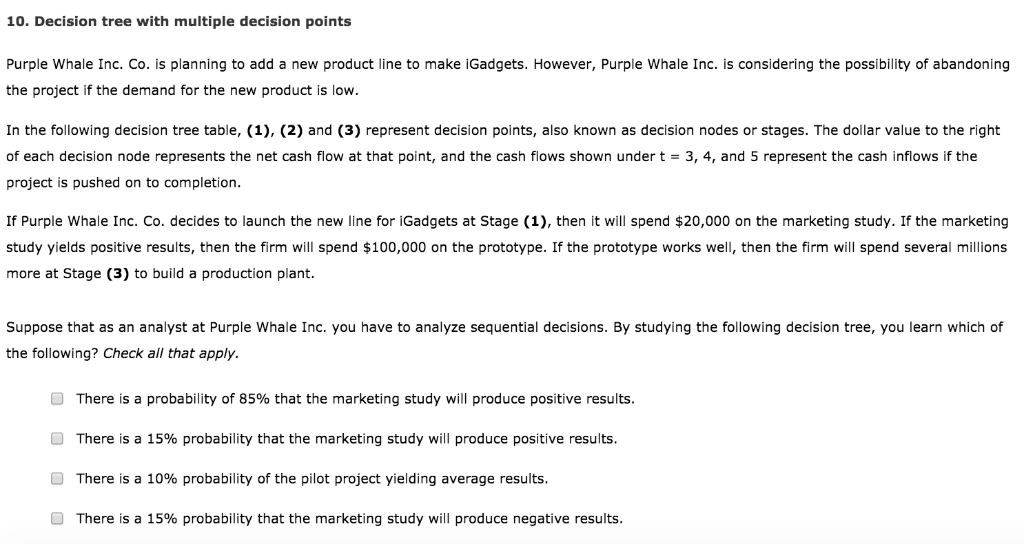 Study Points To Possibility Of >> Solved 10 Decision Tree With Multiple Decision Points Pu Study Points To Possibility Of >> Solved 10 Decision Tree With Multiple Decision Points Pu