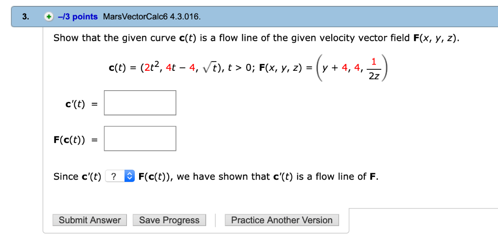 Solved 3 13 Points Marsvectorcalc6 4 3 016 Show That T Chegg Com