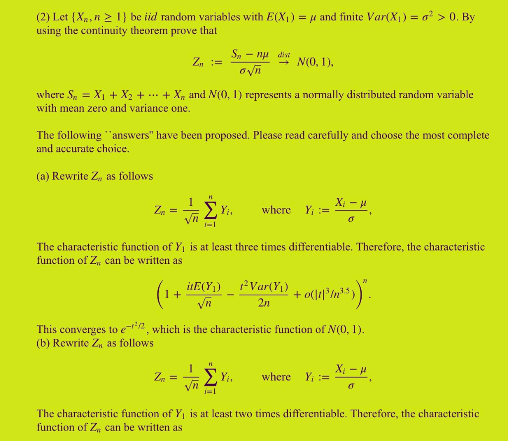 Solved 2 Let N 1 Be Iid Random Variables With Chegg Com