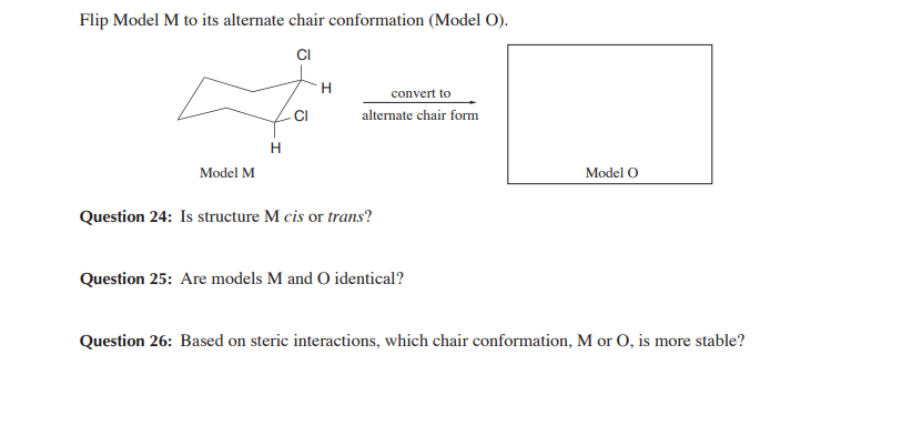 Solved Flip Model M To Its Alternate Chair Conformation
