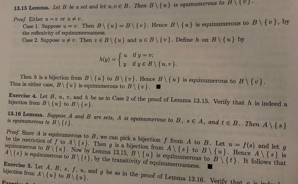 Solved 13 15 Lemma Let B Be A Set And Let U U E B Then B Chegg Com