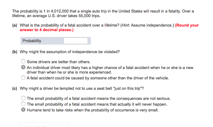 Solved Lifetime An Average U S Driver Takes 55 000 Trip