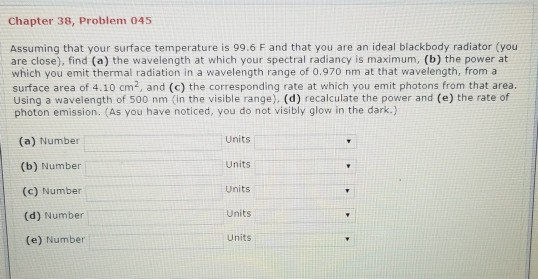 Solved Chapter 38 Problem 045 Assuming That Your Surface Chegg Com