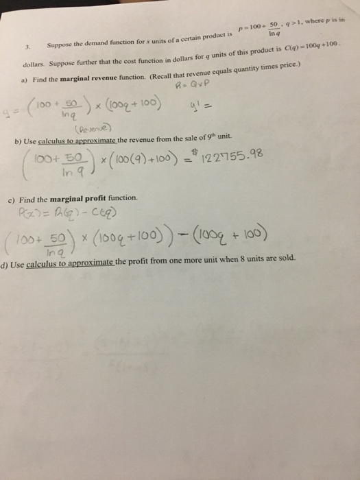 Solved Suppose The Demand Function For X Units Of A Certa Chegg Com