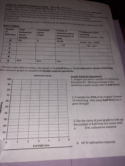 Activity 2 Simulate Radioactive Decay Materials 48 Chegg 