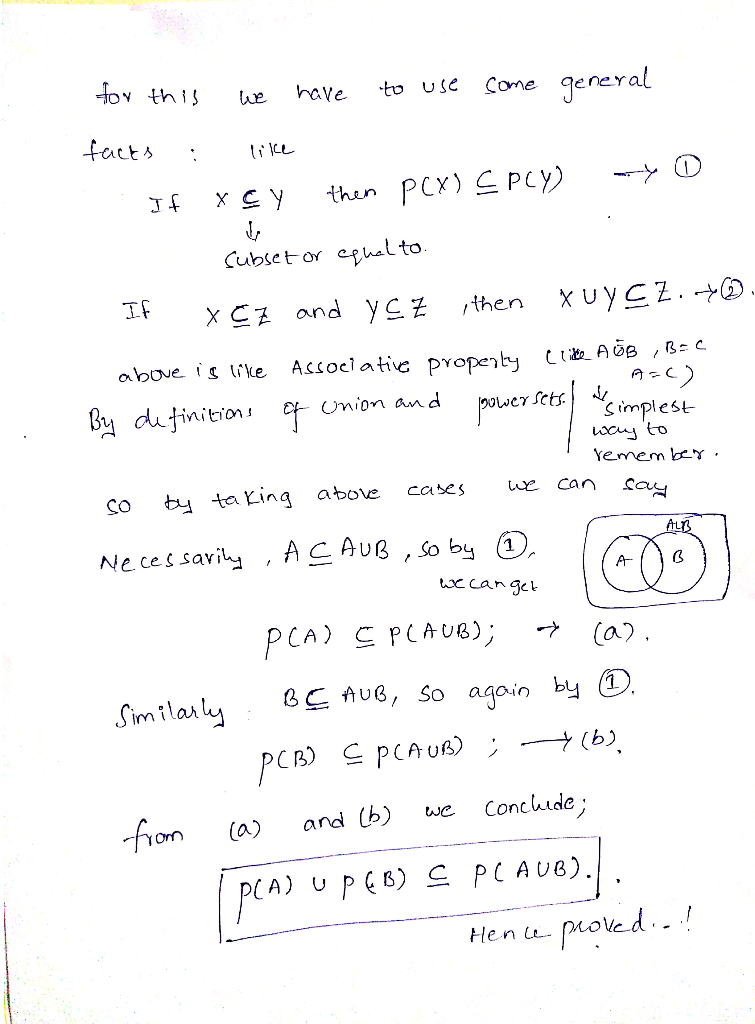 v thise have to uSC Come qencral tact ti ce If Umion an d Simplest Yemem Y SO buta Ling above cases we can con im i lai on (