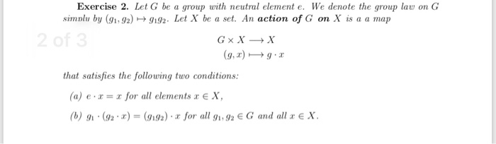 Solved Exercise 2 Let G Be A Group With Neutral Element Chegg Com