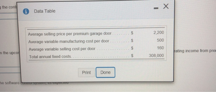 Solved Kerrigan Garage Doors Manufactures A Premium Garag