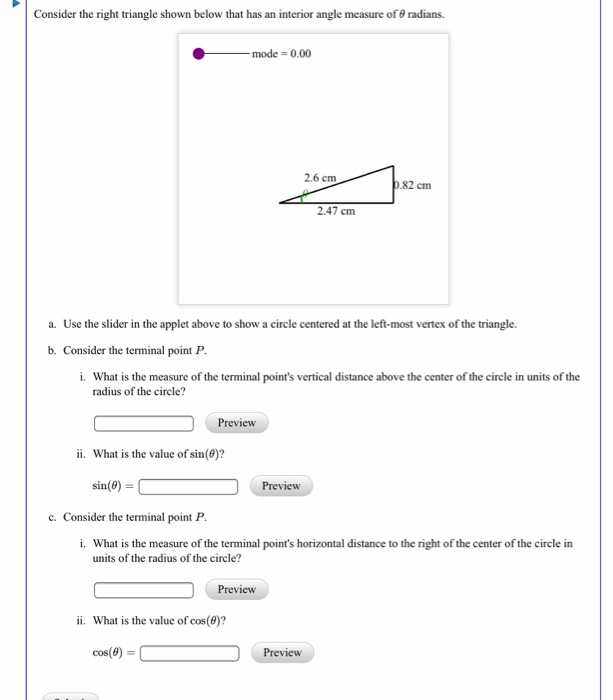 Solved Consider The Right Triangle Shown Below That Has A