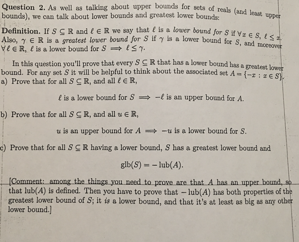 Solved Question 2 As Well As Talking About Upper Bounds Chegg Com