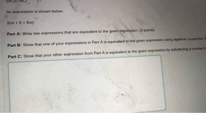 Solved 06 07 Hc An Expression Is Shown Below 3 M 5 9m