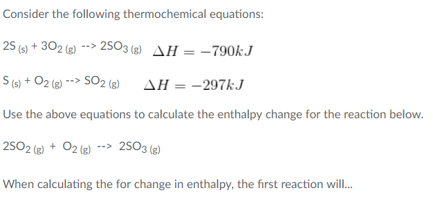 thermochemistry equations